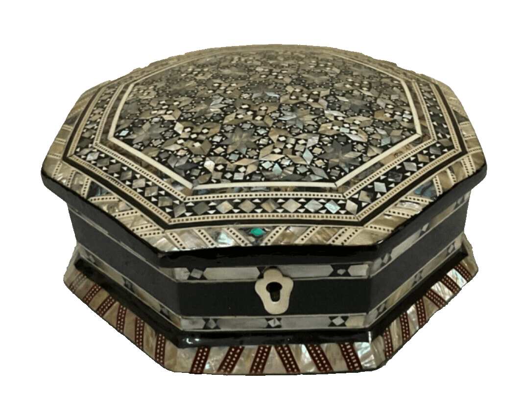 Handmade Wooden Jewelry Box Wood Trinket Storage Wood Box Mother of Pearl Inlay - Laila Hand Made Gifts