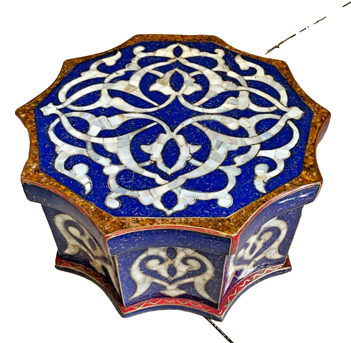 Handmade Wooden Jewelry Box Wood Trinket Storage Wood Box Mother of Pearl Inlay - Laila Hand Made Gifts