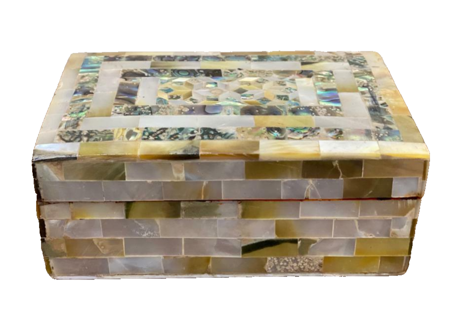 Handmade Wooden Jewelry Box Wood Trinket Storage Wood Box Mother of Pearl Inlay