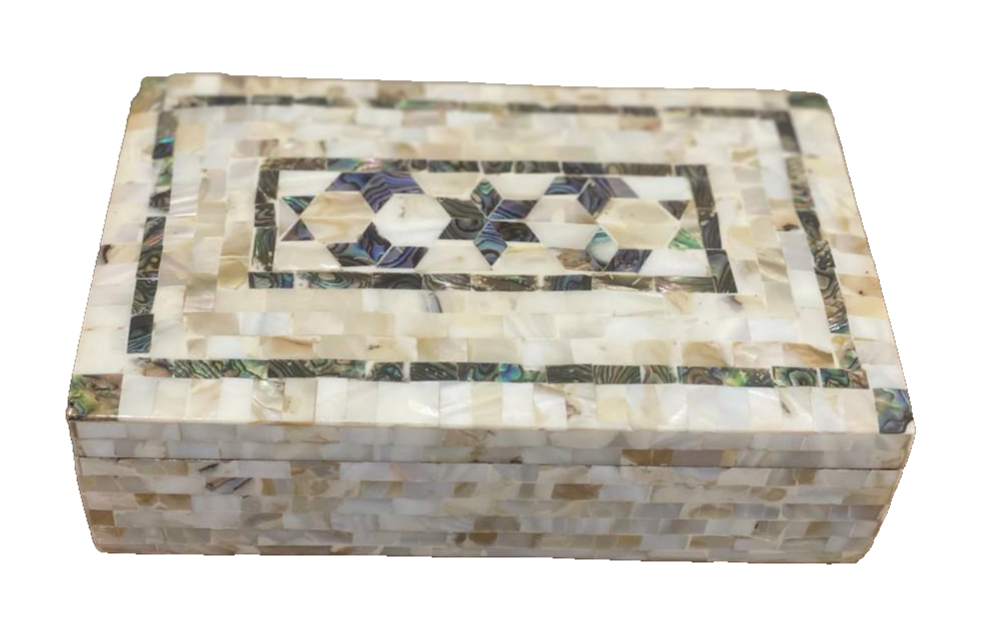 Handmade Wooden Jewelry Box Wood Trinket Storage Wood Box Mother of Pearl Inlay