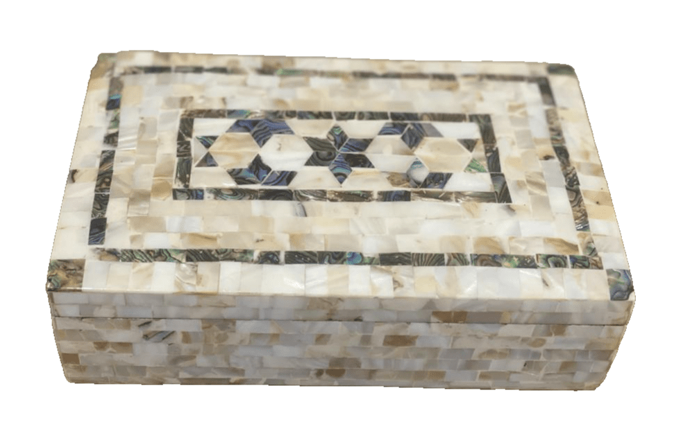 Handmade Wooden Jewelry Box Wood Trinket Storage Wood Box Mother of Pearl Inlay - Laila Hand Made Gifts