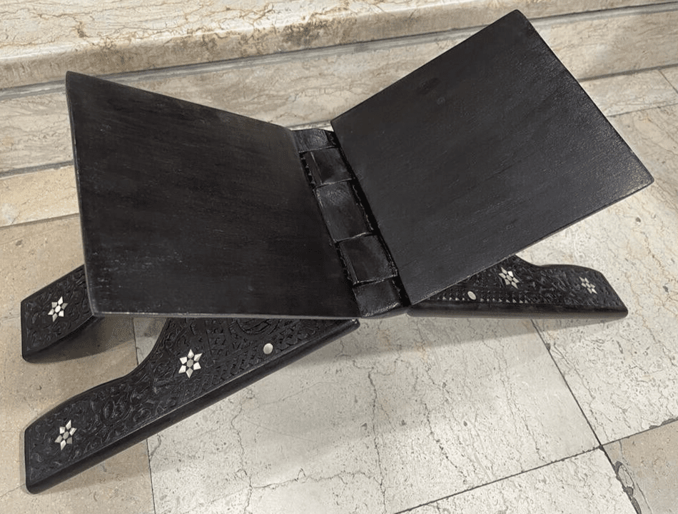 Handmade, Quran Stand, Wooden Book Stand, Islamic Home Decor, Inlaid Shell (22") - Laila Hand Made Gifts