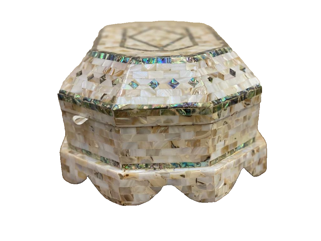 Handmade Wooden Jewelry Box Wood Trinket Storage Wood Box Mother of Pearl Inlay