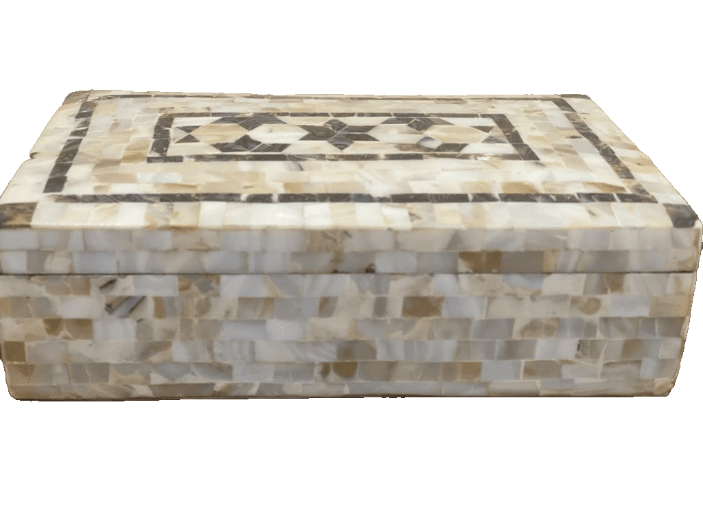 Handmade Wooden Jewelry Box Wood Trinket Storage Wood Box Mother of Pearl Inlay - Laila Hand Made Gifts