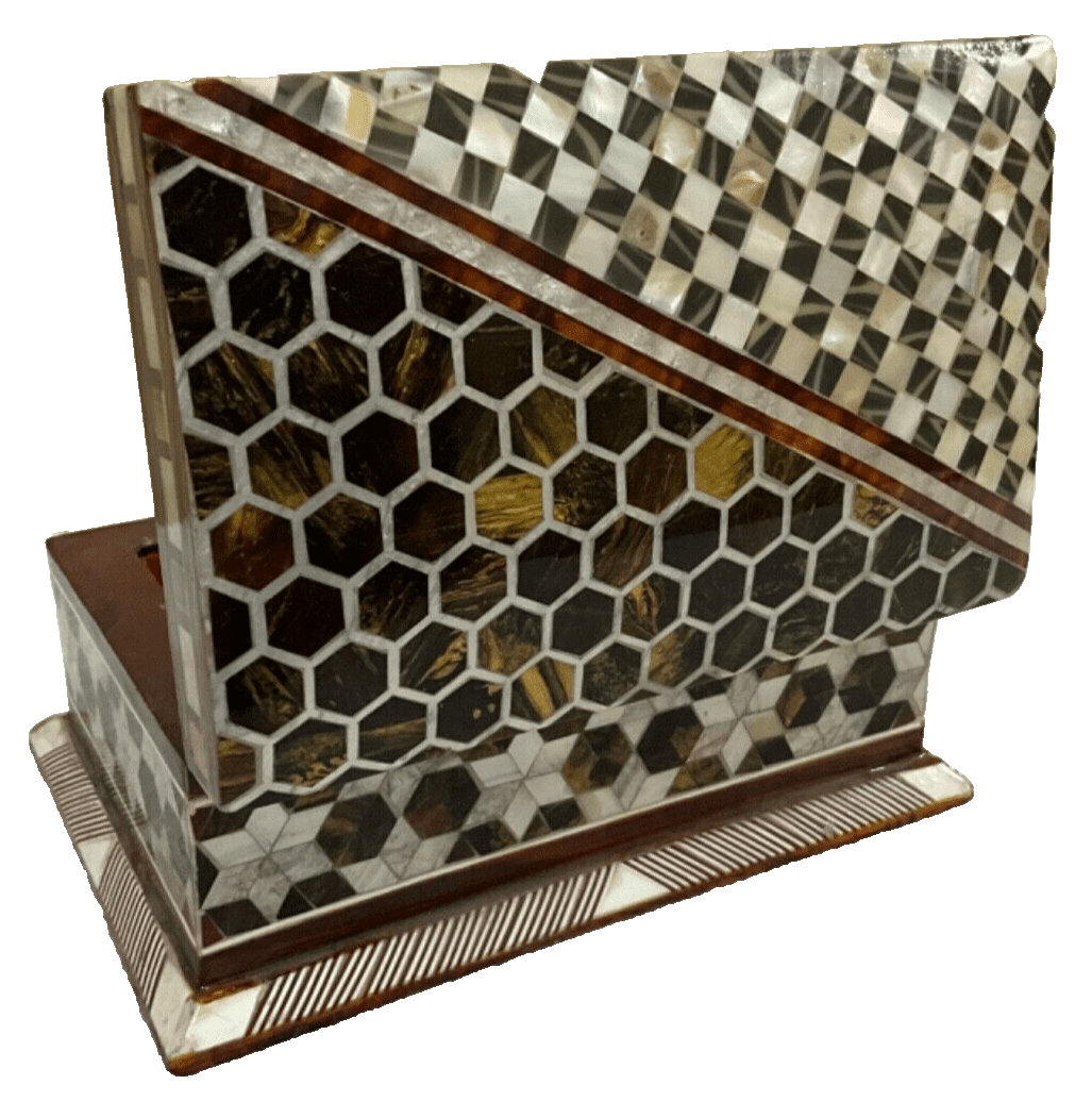 Handmade Wooden Jewelry Box Wood Trinket Storage Wood Box Mother of Pearl Inlay - Laila Hand Made Gifts