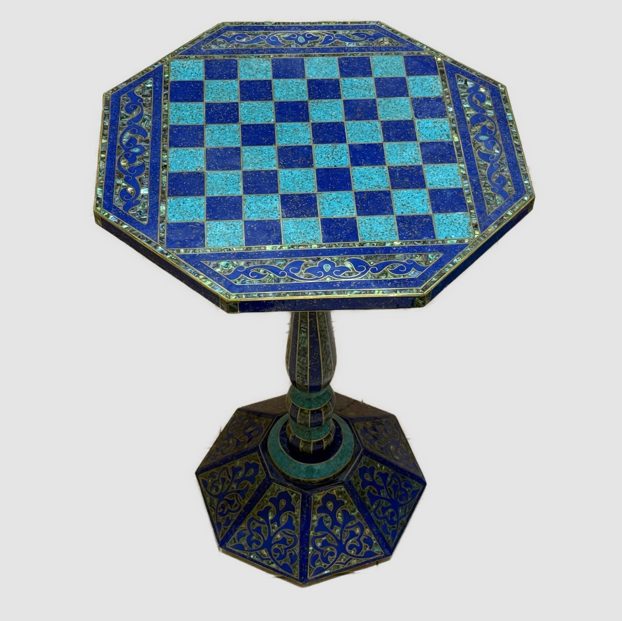 Luxury Handmade Wooden Chess Table with Mother of Pearl Inlay - Laila Hand Made Gifts