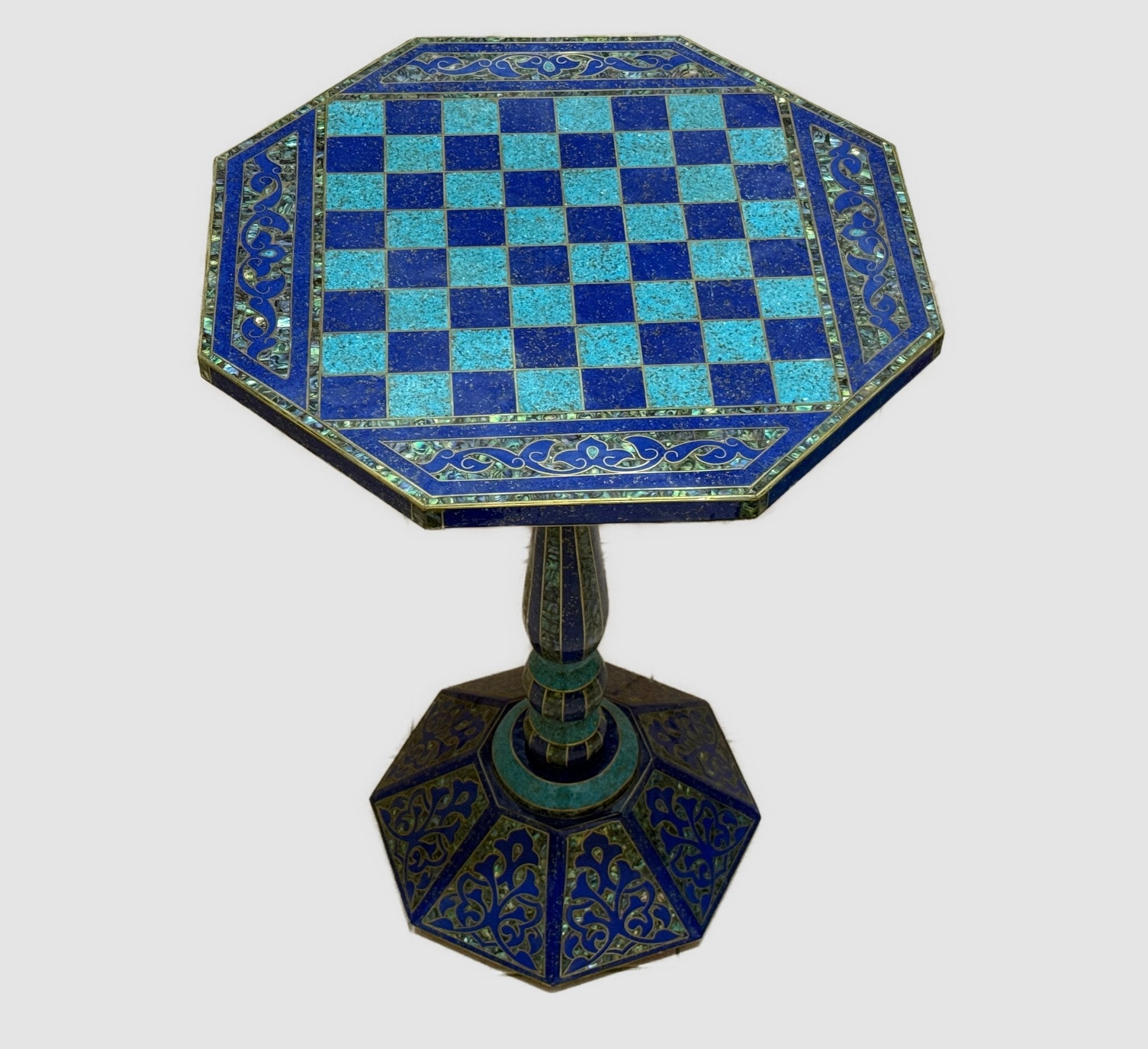 Luxury Handmade Wooden Chess Table with Mother of Pearl Inlay - Laila Hand Made Gifts
