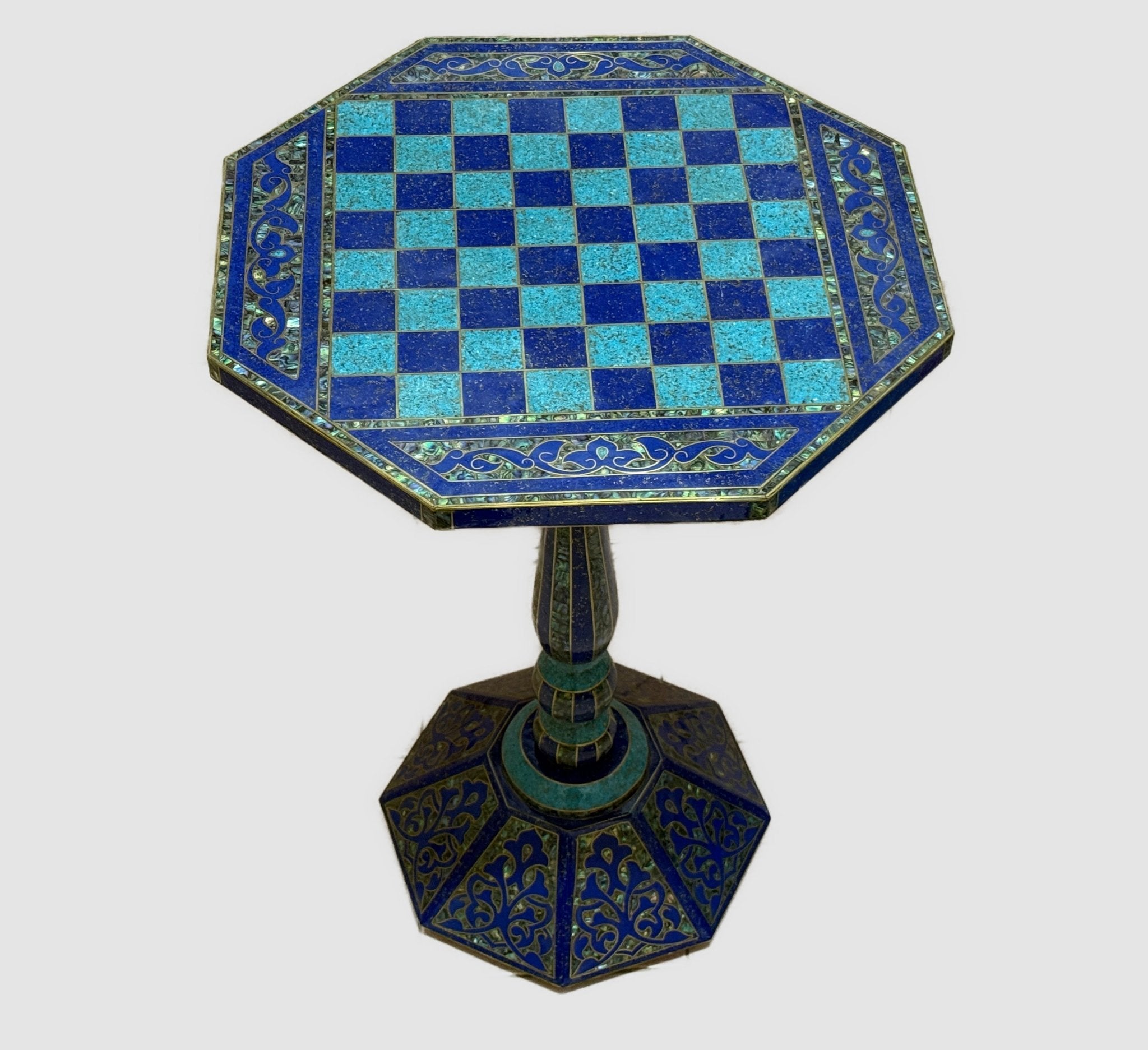 Luxury Handmade Wooden Chess Table with Mother of Pearl Inlay - Laila Hand Made Gifts