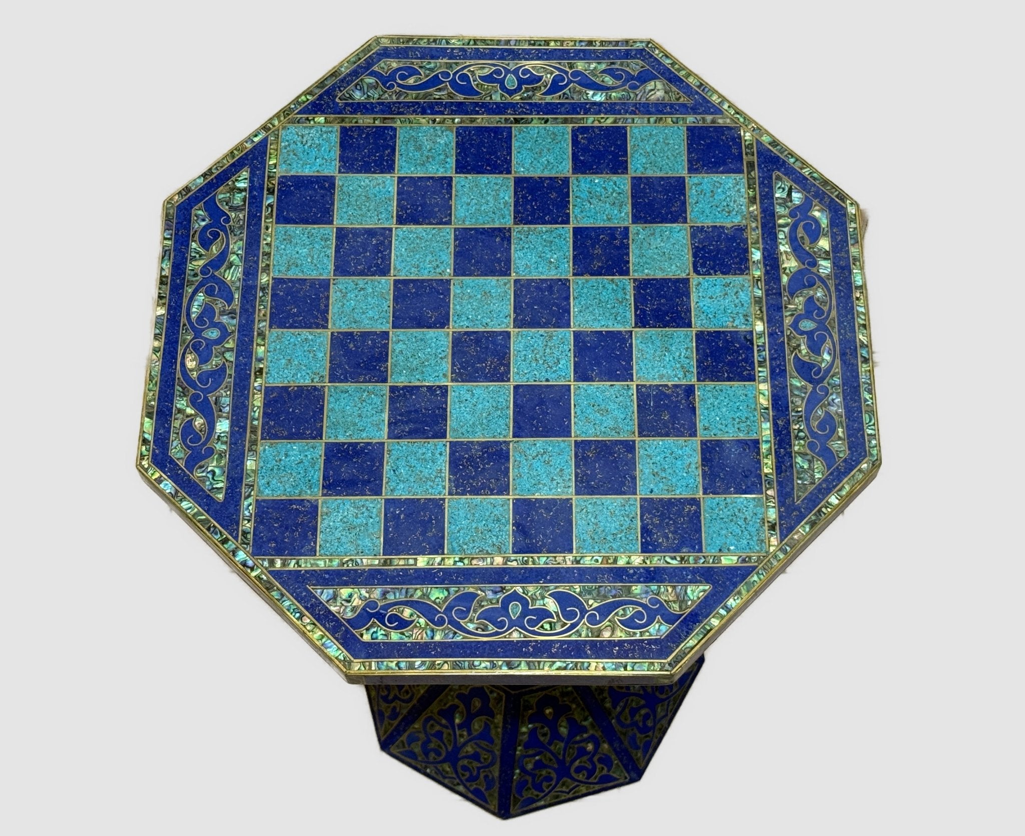 Luxury Handmade Wooden Chess Table with Mother of Pearl Inlay - Laila Hand Made Gifts