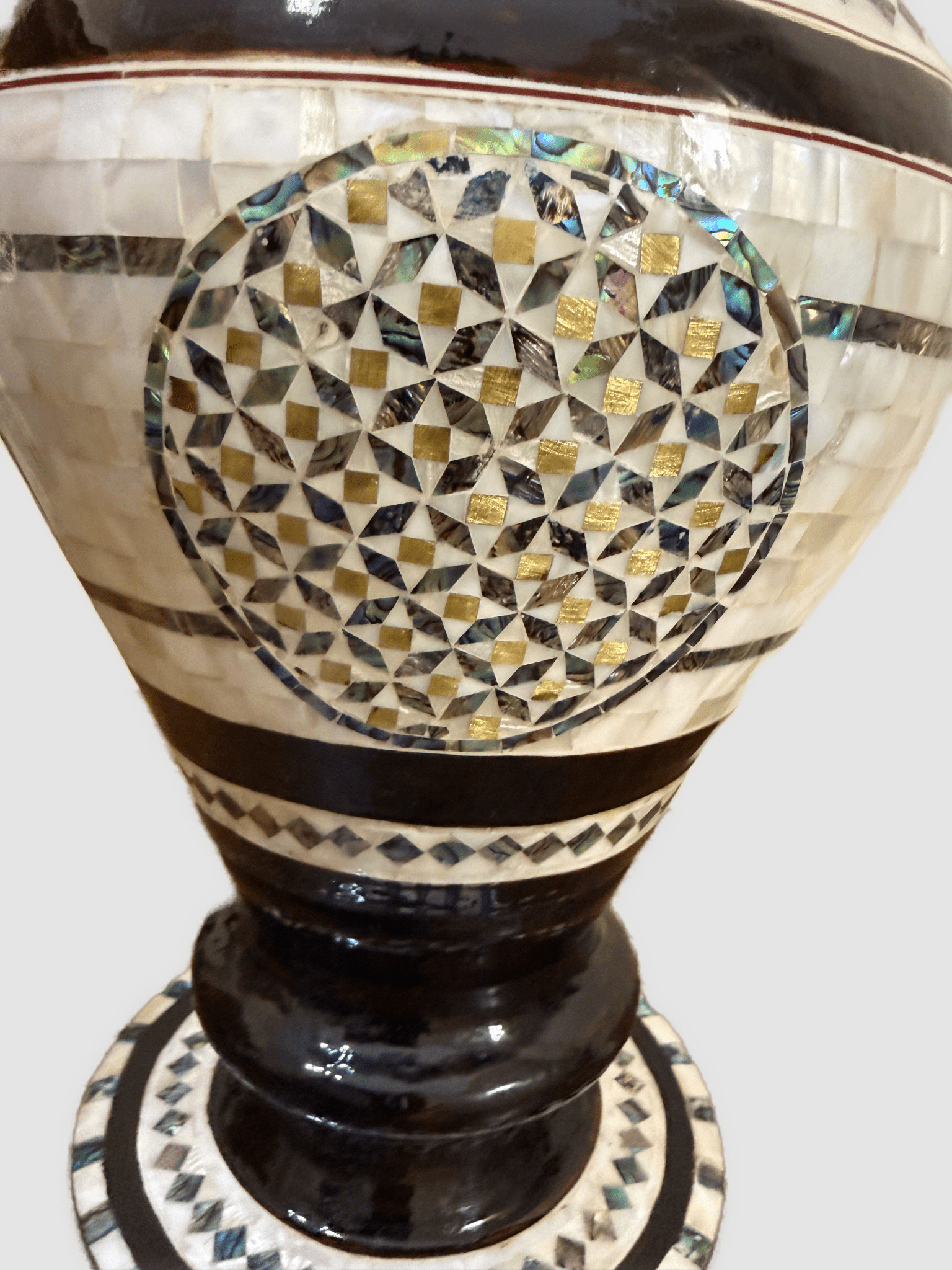 Handmade Mother of Pearl Inlay Vase Egyptian Mosaic Art Decor - Laila Hand Made Gifts