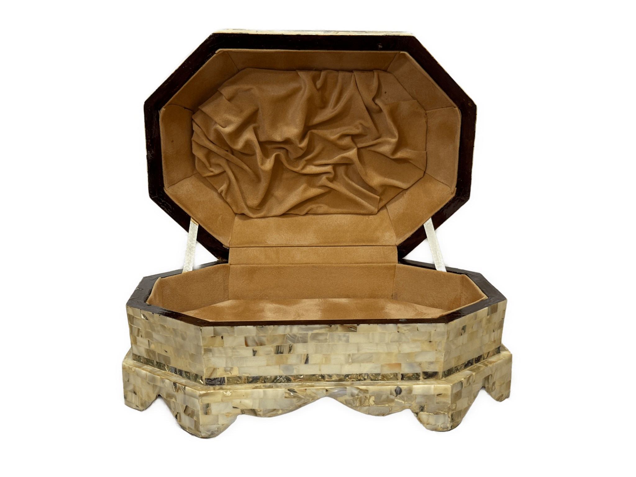 Handmade Mother of Pearl Inlay Jewelry Box | Wooden Octagon Trinket Storage - Laila Hand Made Gifts