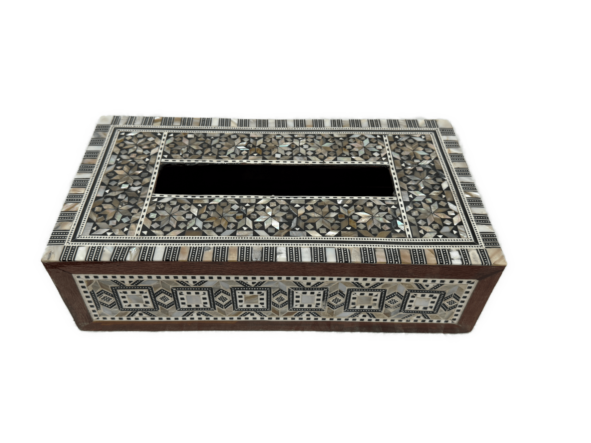 Handmade Mother of Pearl Inlaid Wooden Tissue Box Cover - Laila Hand Made Gifts