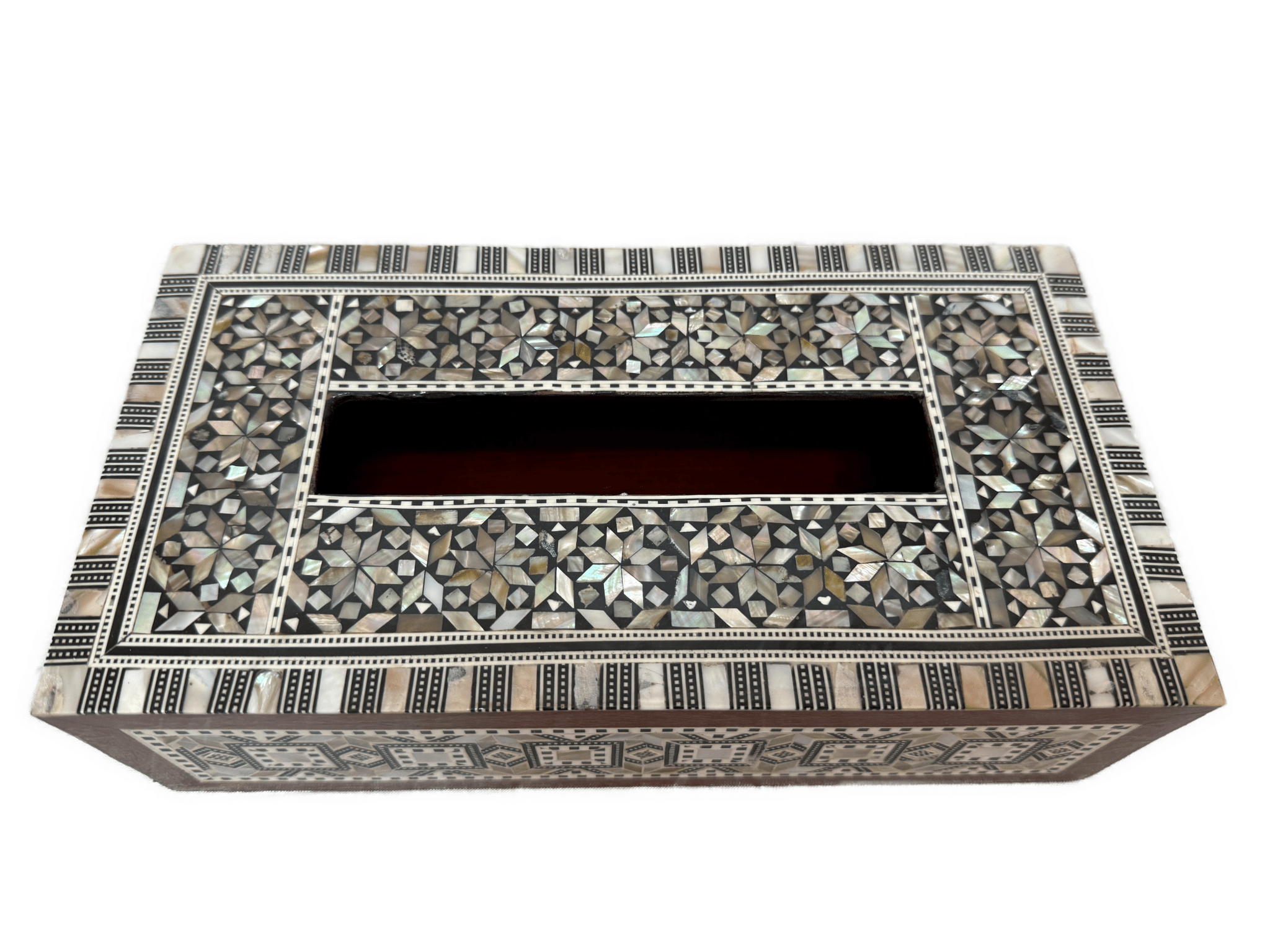 Handmade Mother of Pearl Inlaid Wooden Tissue Box Cover - Laila Hand Made Gifts