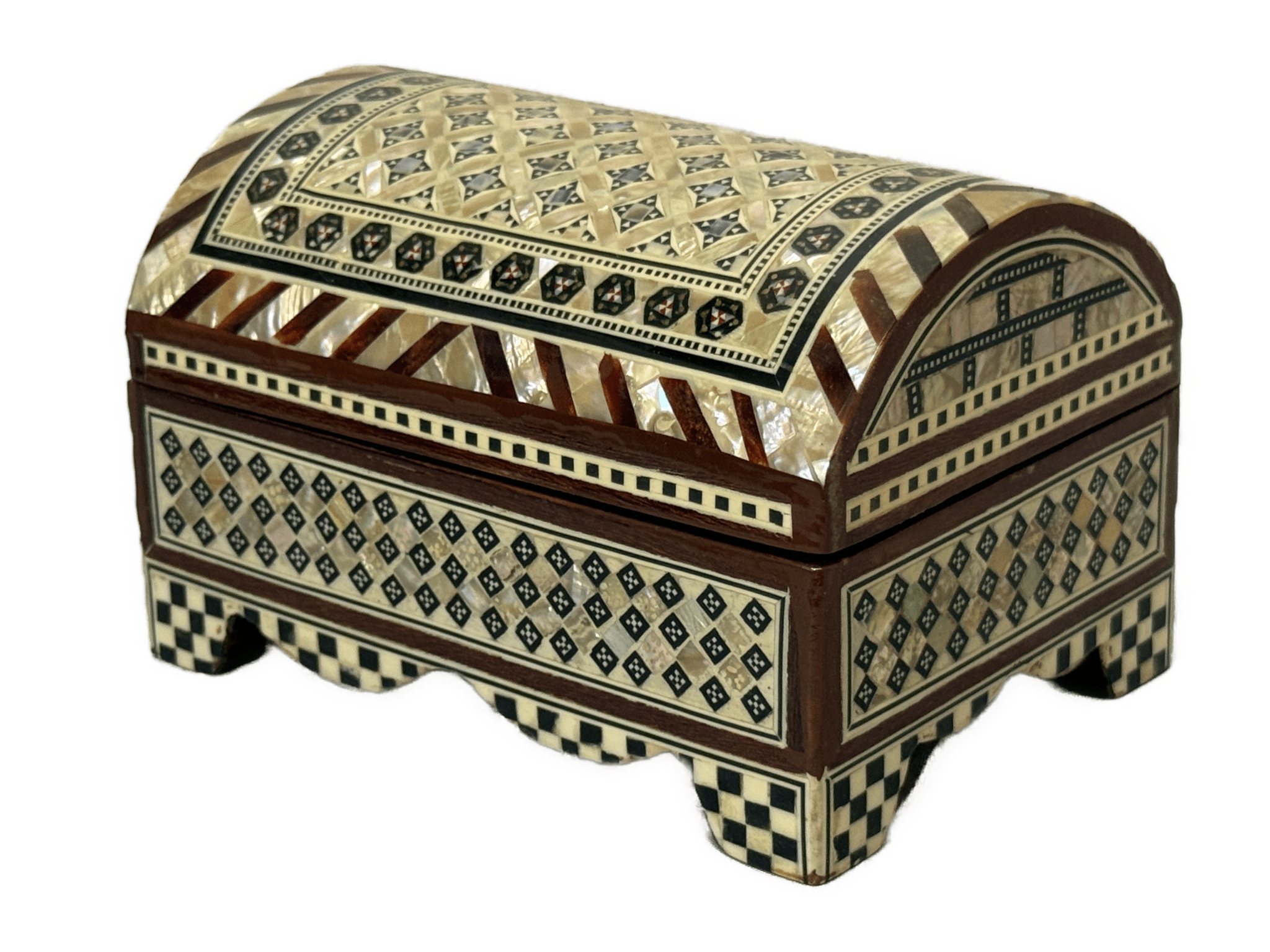 Handmade Mother of Pearl Wooden Jewelry Chest with Velvet Lining - Laila Hand Made Gifts