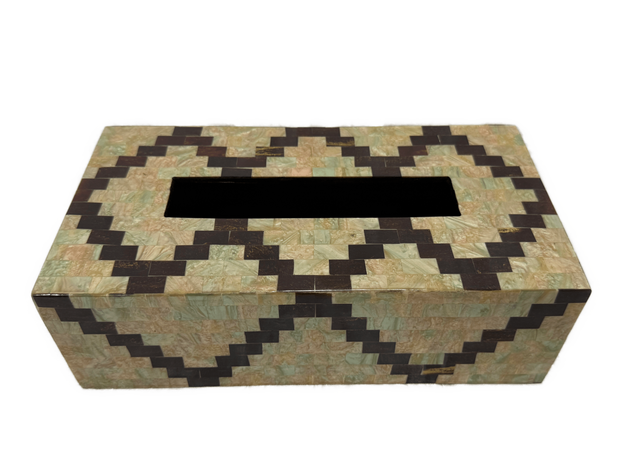 Handmade Mother of Pearl Wooden Tissue Box Cover – Luxury Inlay Holder - Laila Hand Made Gifts
