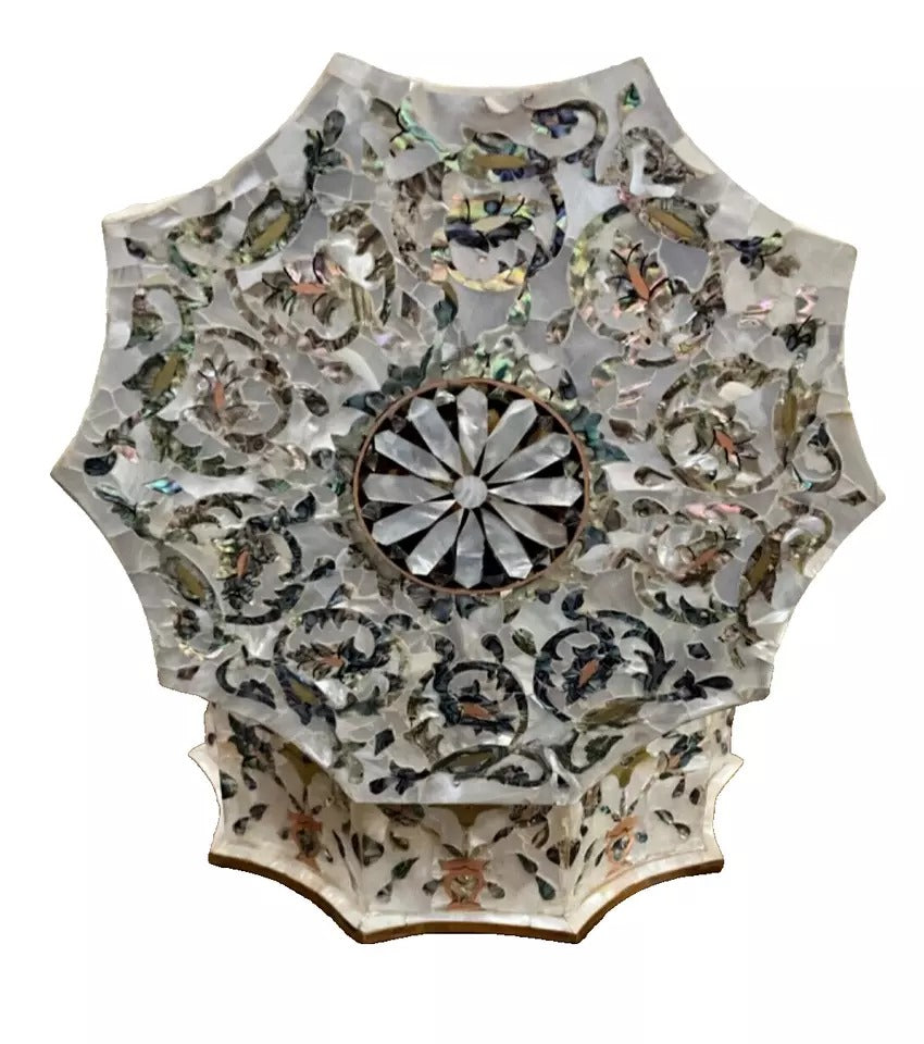 Handmade Wooden Jewelry Box Wood Trinket Storage Wood Box Mother of Pearl Inlay - Laila Hand Made Gifts