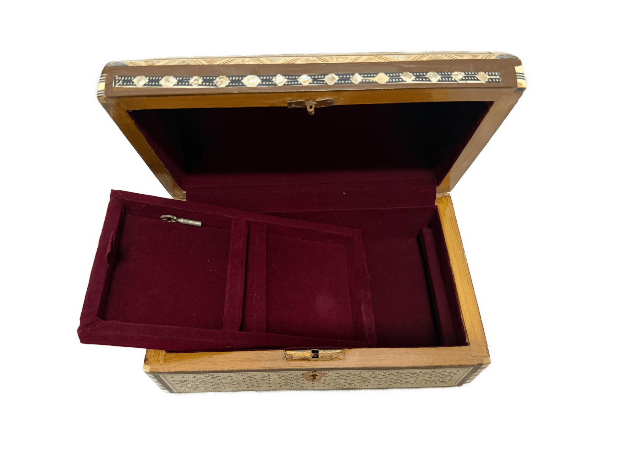 Handmade Mother of Pearl Jewelry Box Wooden Keepsake Chest - Laila Hand Made Gifts
