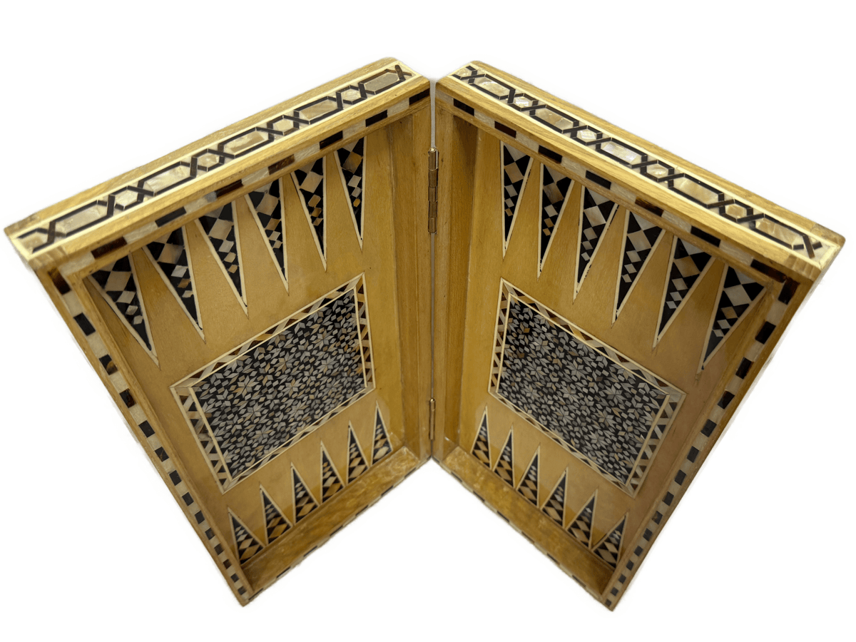 Luxury Handmade Mother of Pearl Backgammon & Chess Board | Egyptian Wooden Game Set - Laila Hand Made Gifts