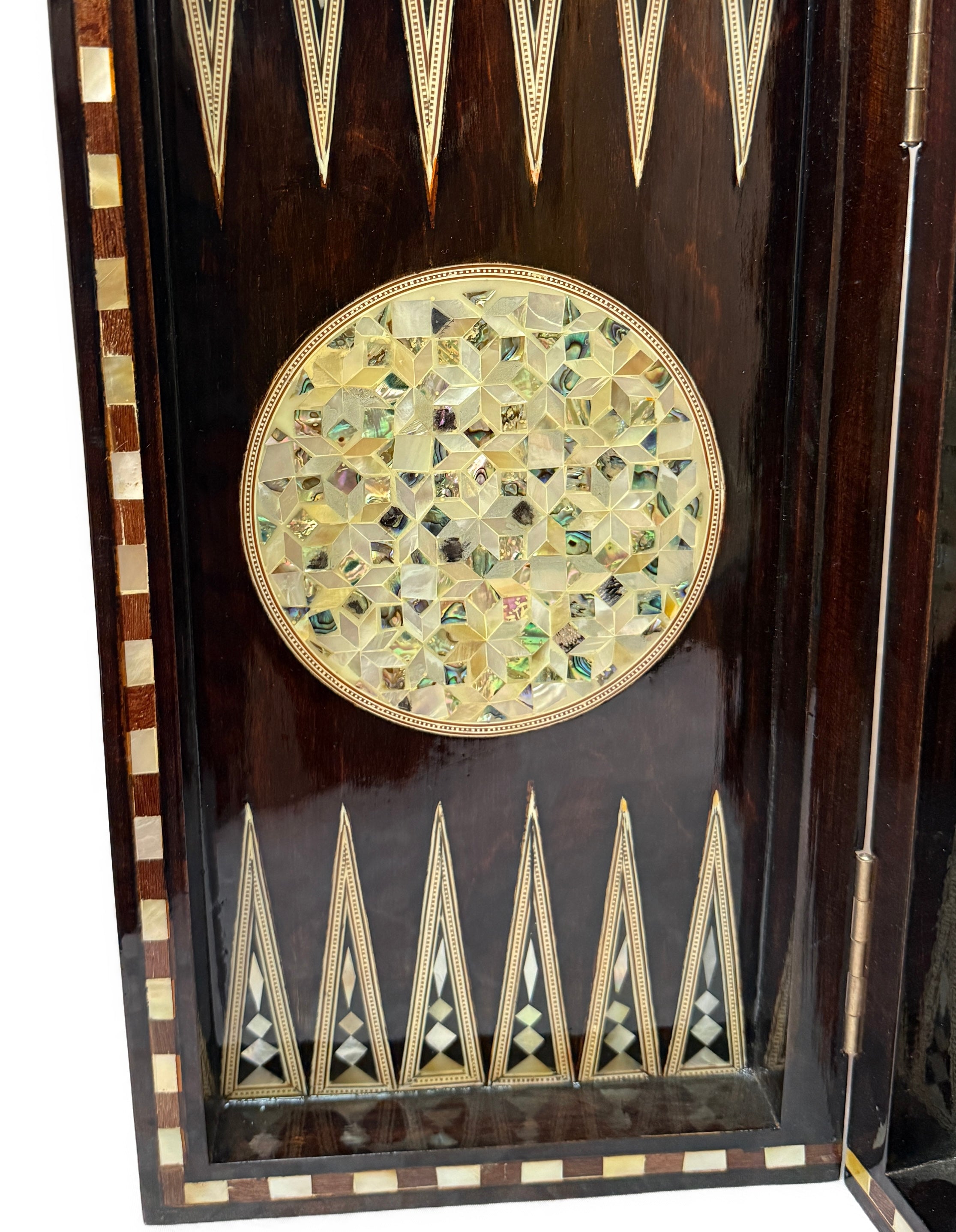 Handmade Mother of Pearl Backgammon & Chess Board | Luxury Wooden Game Set
