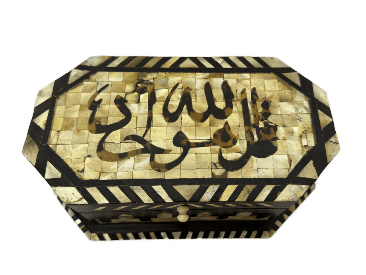 Handmade Mother of Pearl Jewelry Box, Wooden Inlay Keepsake Box, Egyptian Decor - Laila Hand Made Gifts