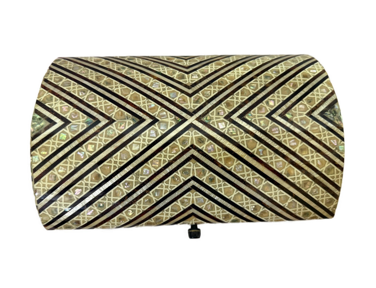 Handmade Shell Inlay Jewelry Box – Egyptian Geometric Design - Laila Hand Made Gifts