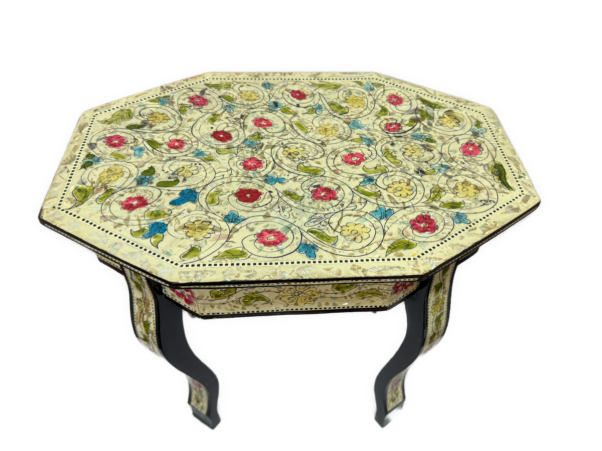 Handmade Egyptian Mother of Pearl Inlay End Table