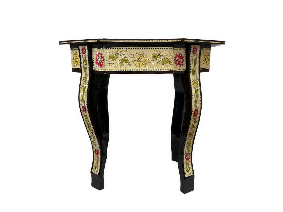 Handmade Egyptian Mother of Pearl Inlay End Table