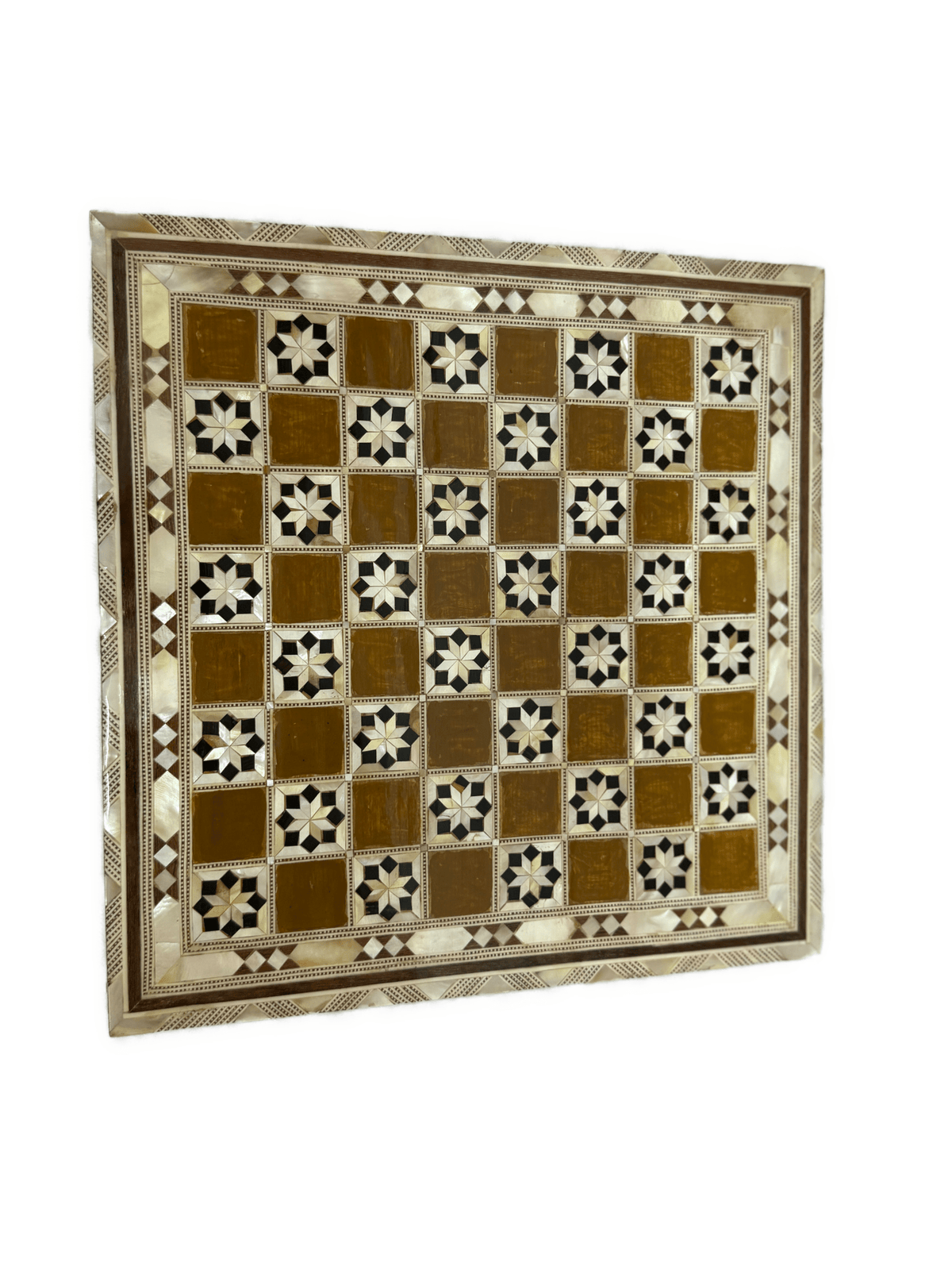Handmade Wooden Chess Board with Mother of Pearl Inlay - Laila Hand Made Gifts