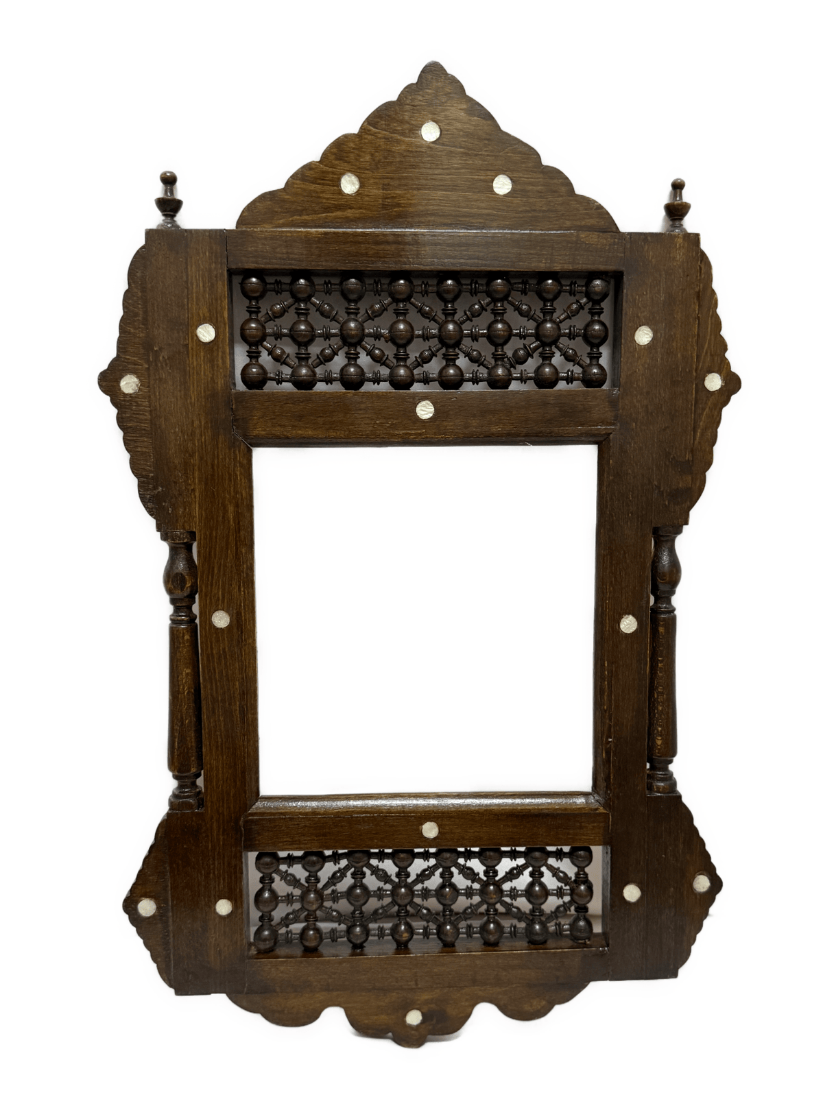 Handmade Wooden Frame with Mother of Pearl and Arabesque - Laila Hand Made Gifts