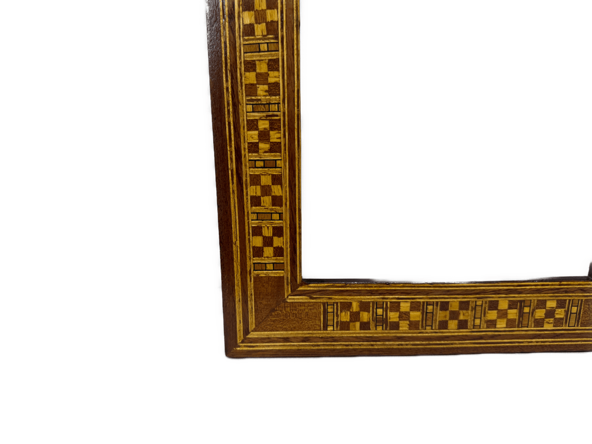 Handmade Wooden Picture Frame with Geometric Wood Inlay - Laila Hand Made Gifts