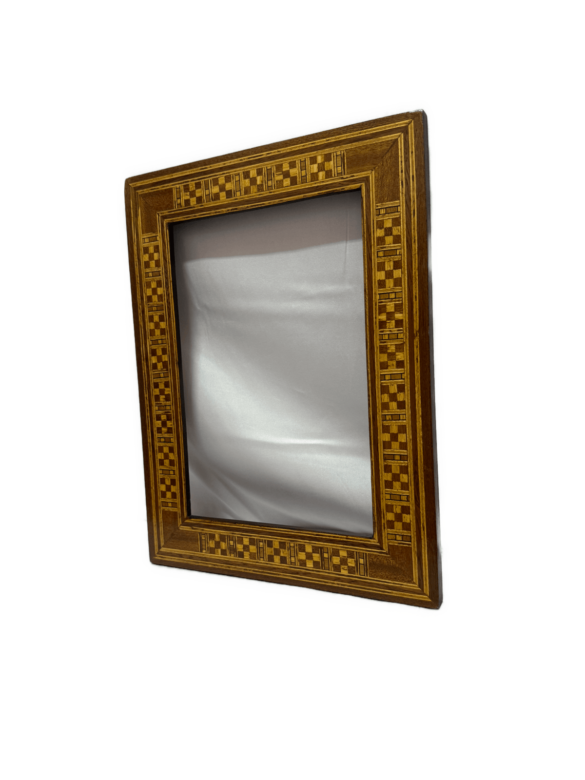 Handmade Wooden Picture Frame with Geometric Wood Inlay - Laila Hand Made Gifts