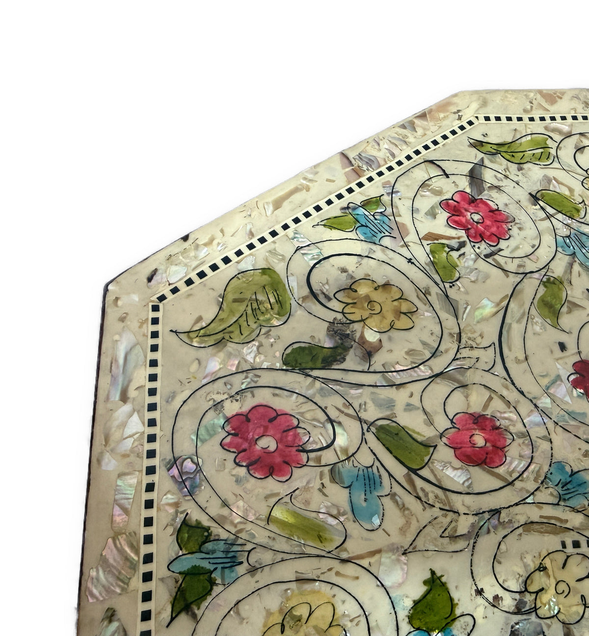Handmade Egyptian Mother of Pearl Inlay End Table