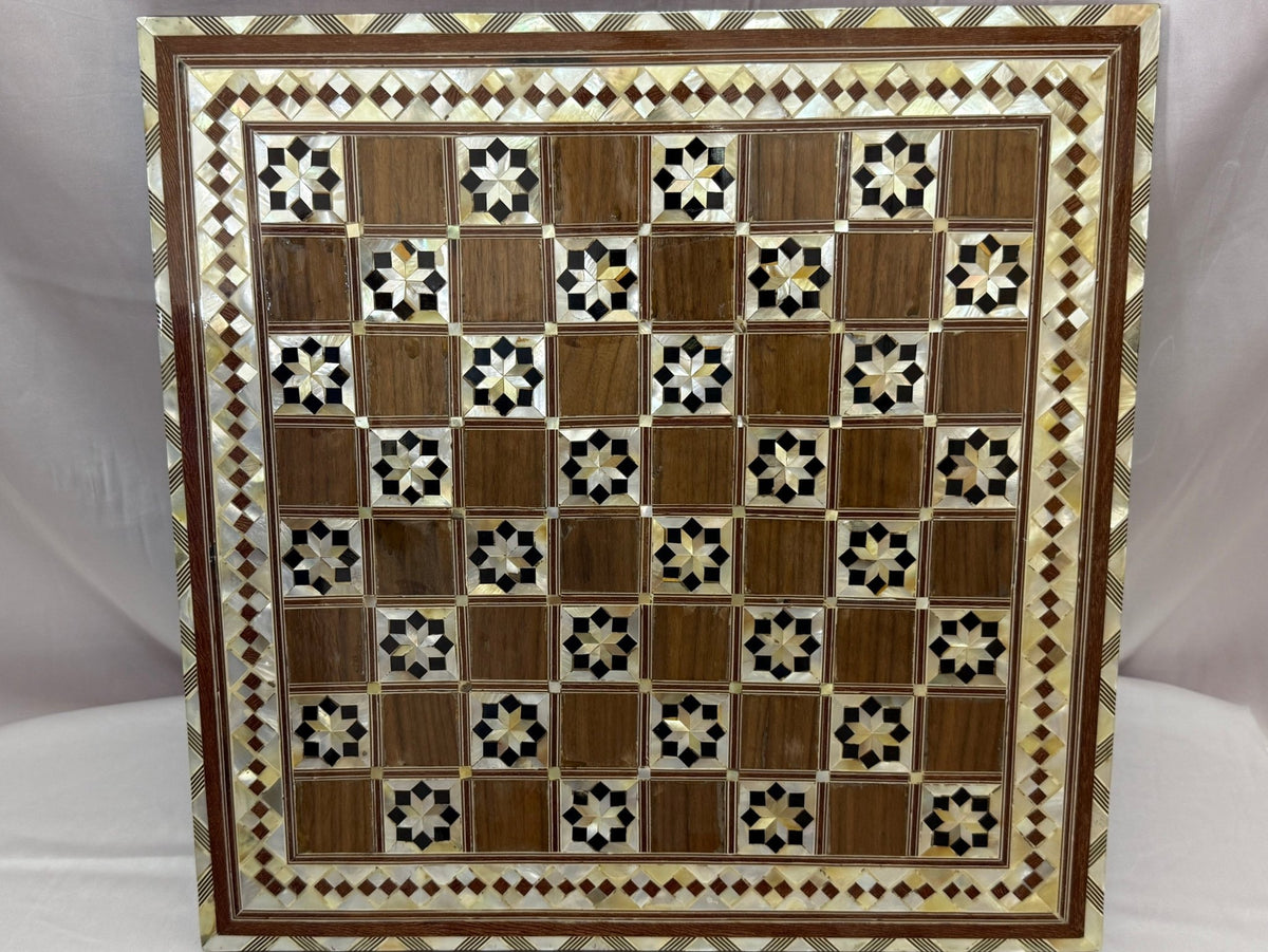 Handmade Mother of Pearl Chess Board – Egyptian Inlay Art - Laila Hand Made Gifts