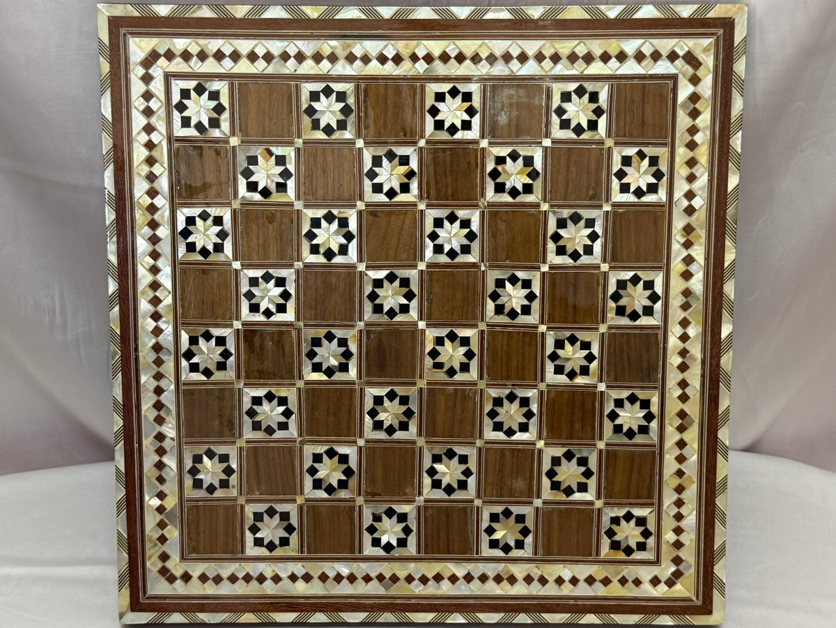 Handmade Mother of Pearl Chess Board – Egyptian Inlay Art - Laila Hand Made Gifts