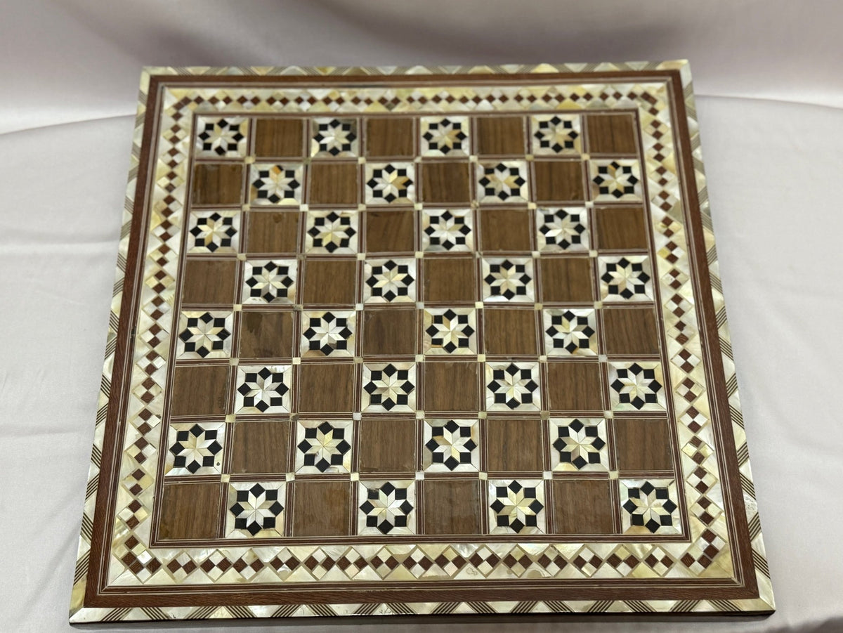 Handmade Mother of Pearl Chess Board – Egyptian Inlay Art - Laila Hand Made Gifts