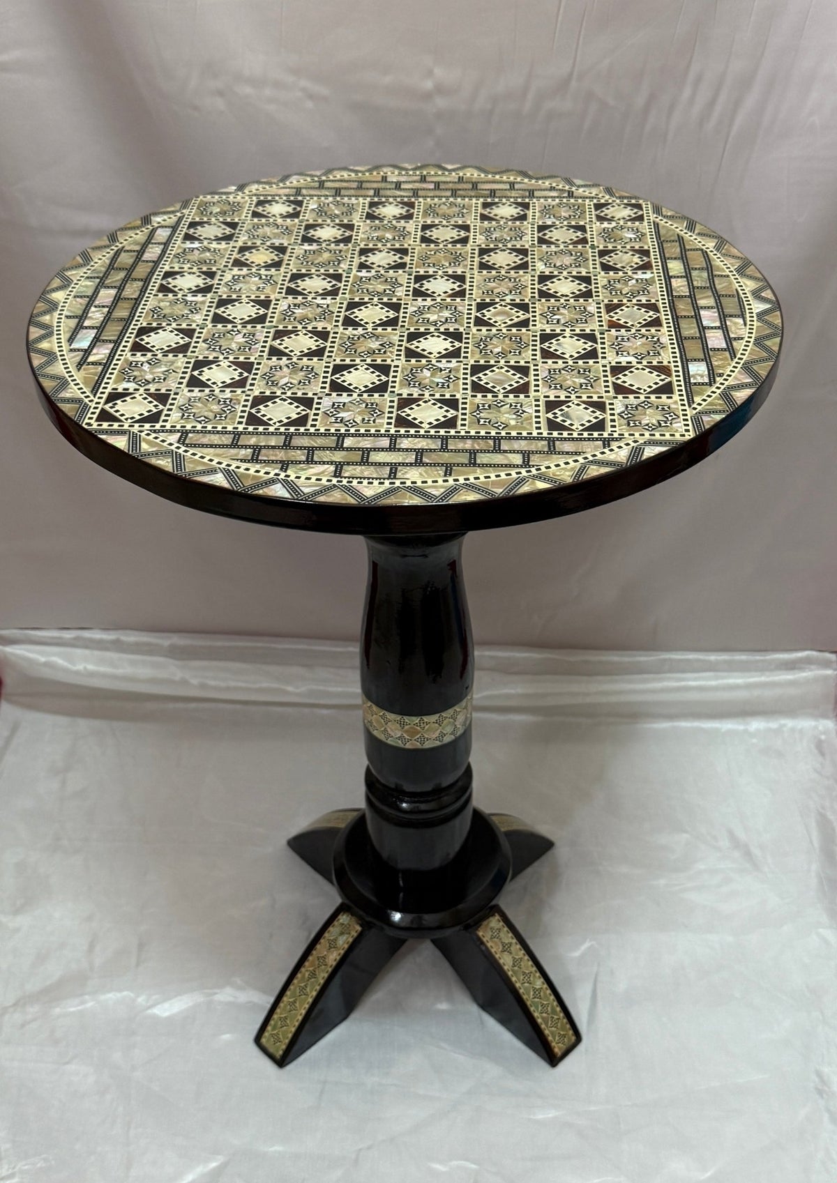 Handmade Egyptian Chess Table with Mother of Pearl Inlay - Laila Hand Made Gifts