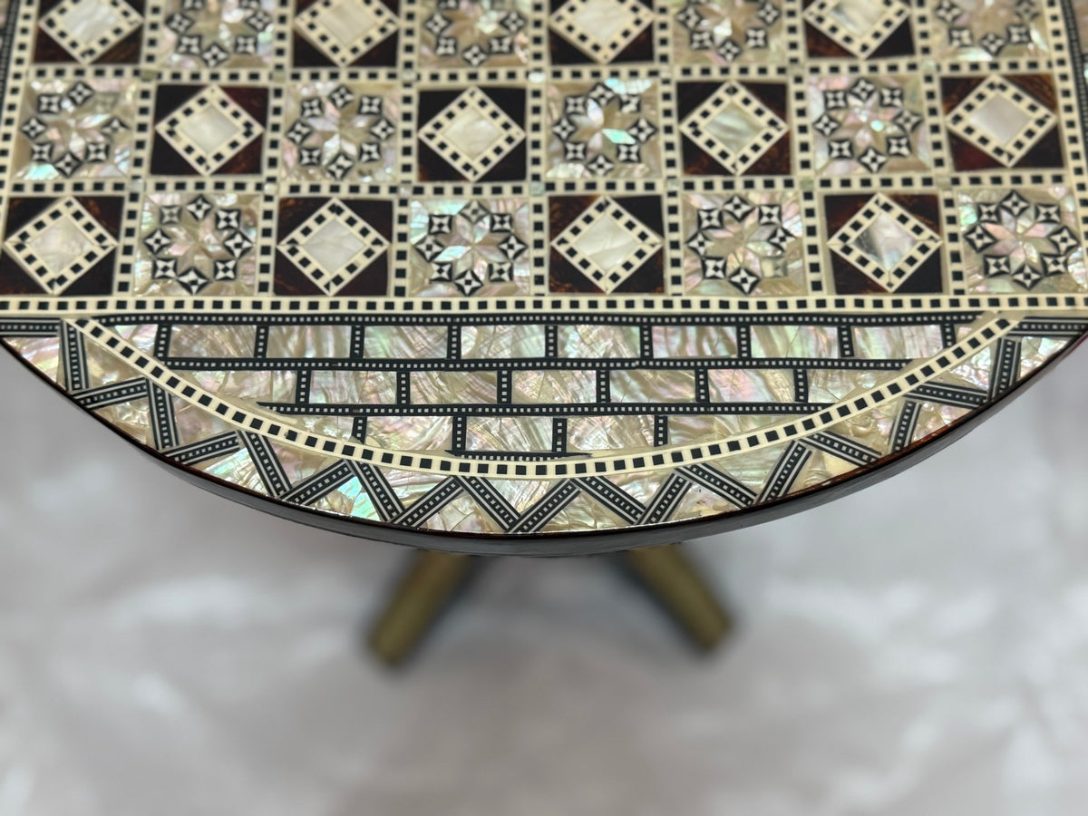 Handmade Egyptian Chess Table with Mother of Pearl Inlay - Laila Hand Made Gifts