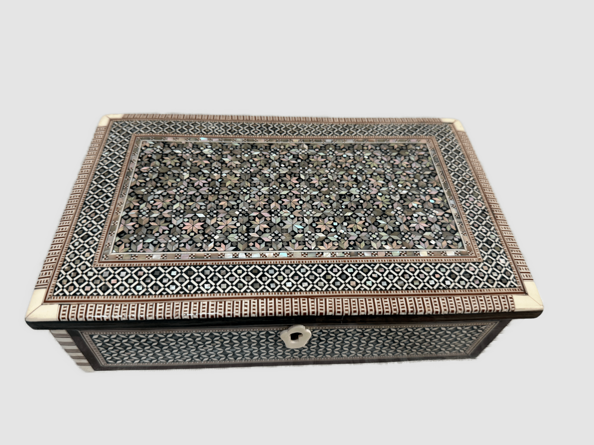 Handmade Wooden Jewelry Box with Mother of Pearl Inlay – Egyptian Craft Storage Box - Laila Hand Made Gifts