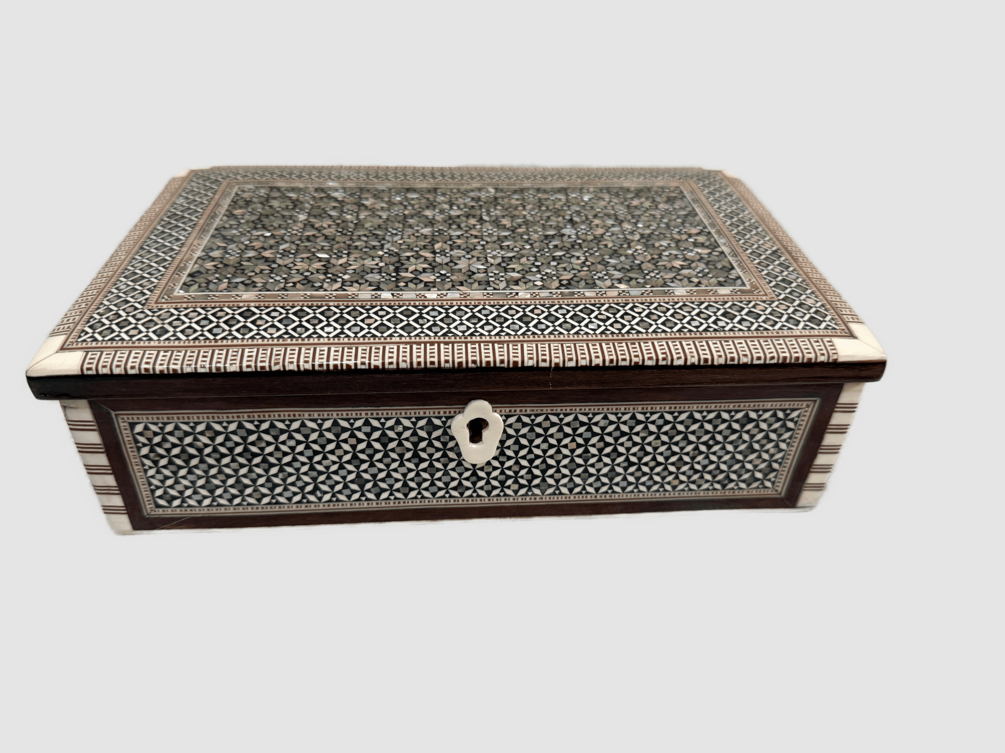 Handmade Wooden Jewelry Box with Mother of Pearl Inlay – Egyptian Craft Storage Box - Laila Hand Made Gifts