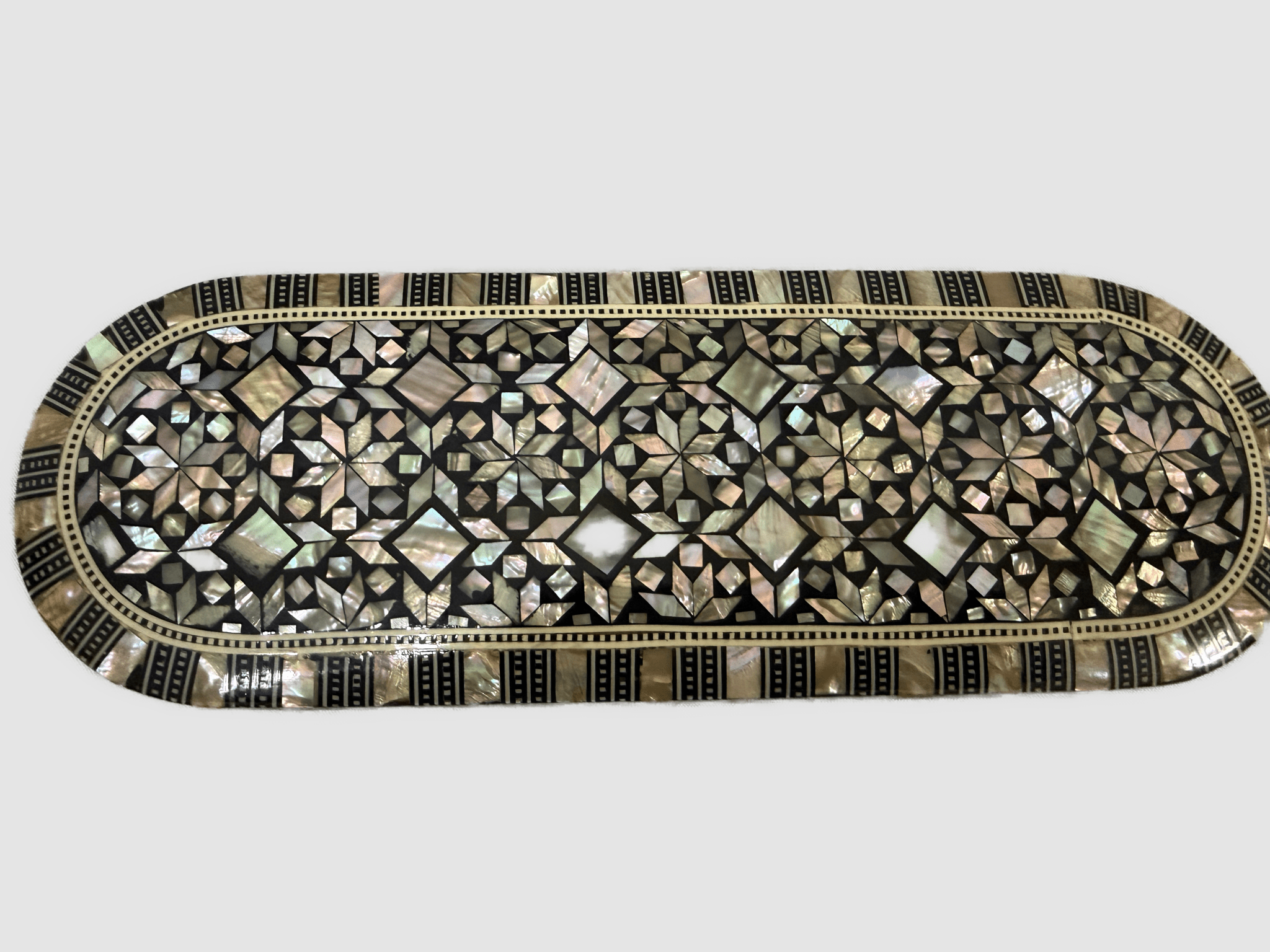 Handmade Mother of Pearl Inlay Wooden Jewelry Box – Oval Trinket Storage – Egyptian Craft - Laila Hand Made Gifts