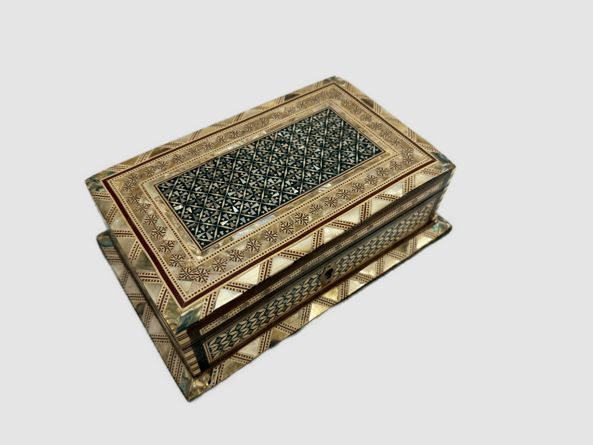 Handmade Mother of Pearl Inlay Wooden Jewelry Box – Trinket Storage – Egyptian Craft - Laila Hand Made Gifts