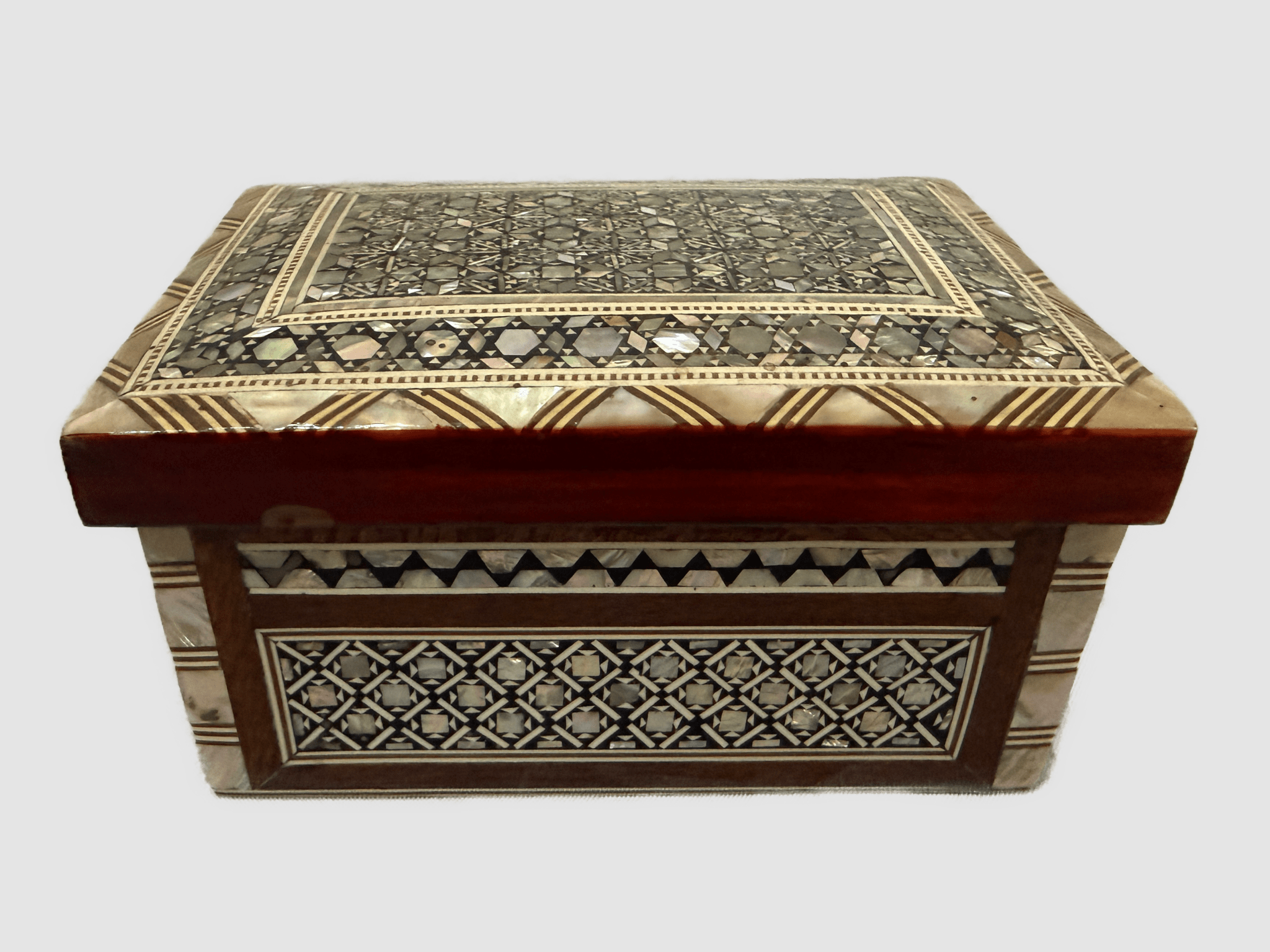 Handmade Mother of Pearl Inlay Wooden Jewelry Box – Egyptian Artisan Gift - Laila Hand Made Gifts