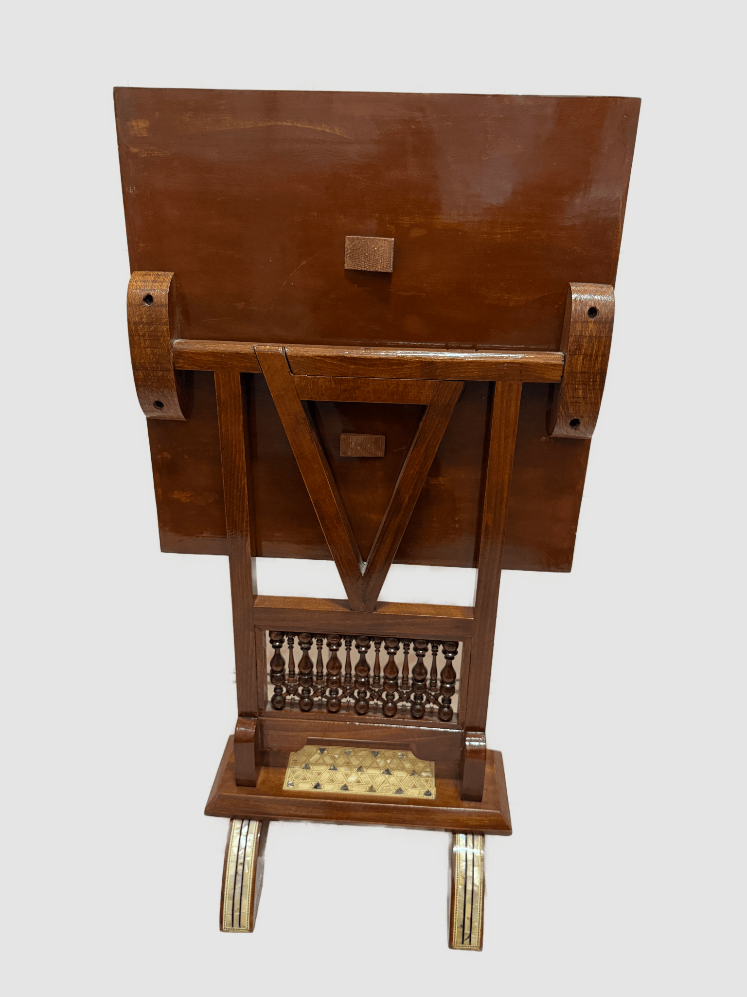 Handmade Arabic Folding Chess Table – Solid Wood & Mother of Pearl Inlay - Laila Hand Made Gifts