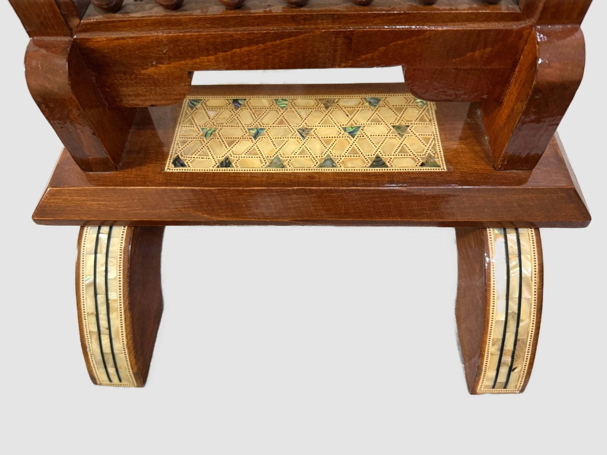 Handmade Arabic Folding Chess Table – Solid Wood & Mother of Pearl Inlay - Laila Hand Made Gifts