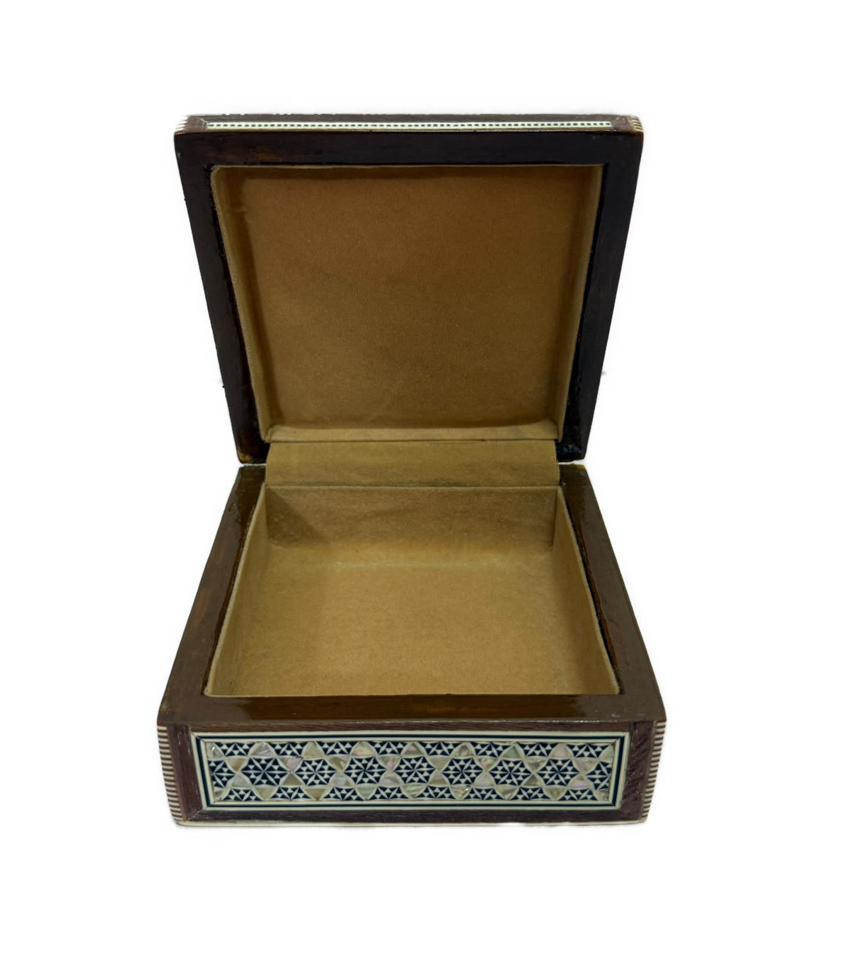 Handmade Mahogany Jewelry Box – Natural Shell Inlay - Laila Hand Made Gifts