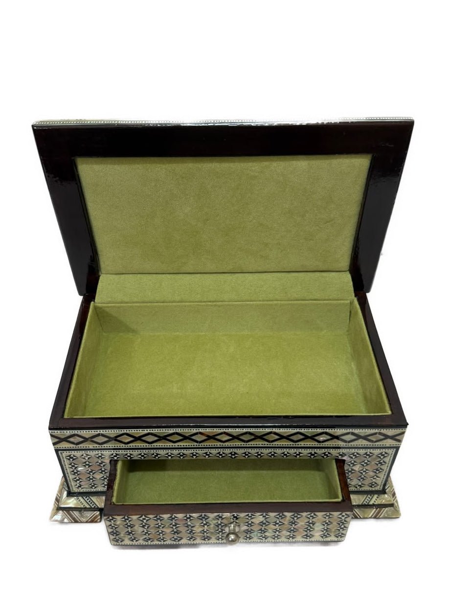 Handmade Mother of Pearl Jewelry Box – Egyptian Inlay Wood Decor - Laila Hand Made Gifts