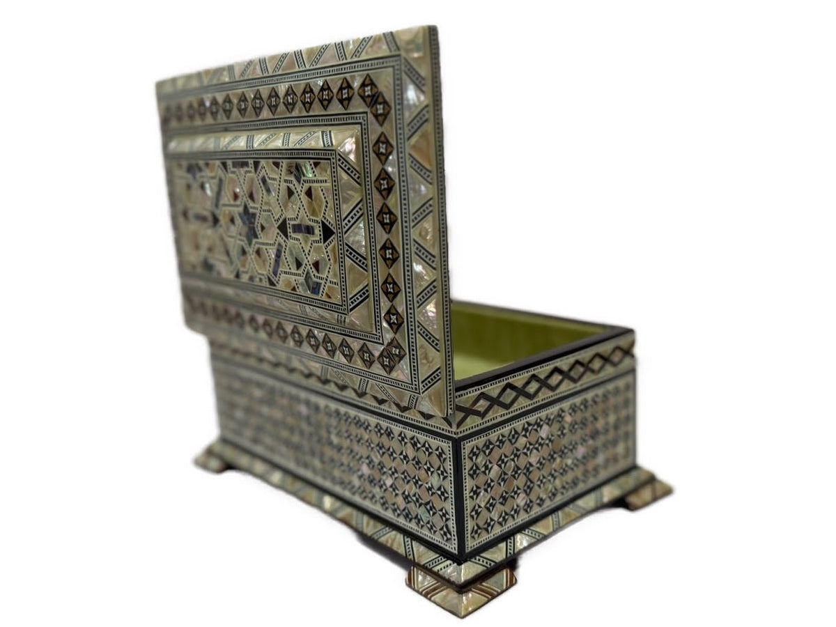Handmade Mother of Pearl Jewelry Box – Egyptian Inlay Wood Decor - Laila Hand Made Gifts