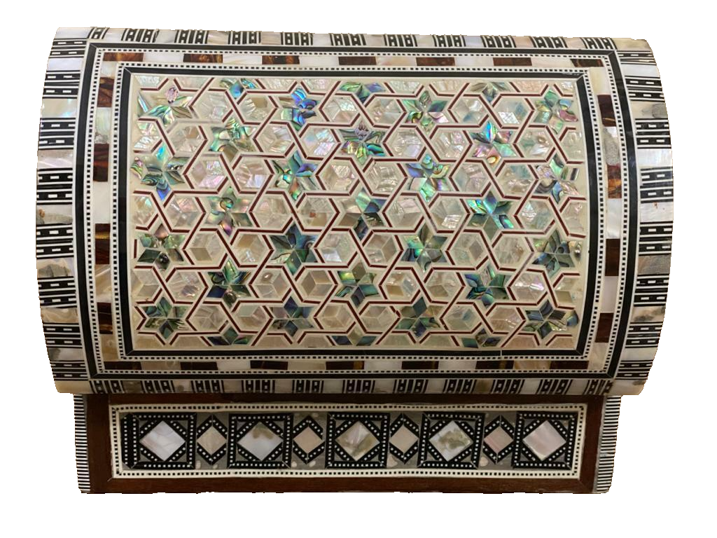 Handmade Wooden Jewelry Box Wood Trinket Storage Wood Box Mother of Pearl Inlay