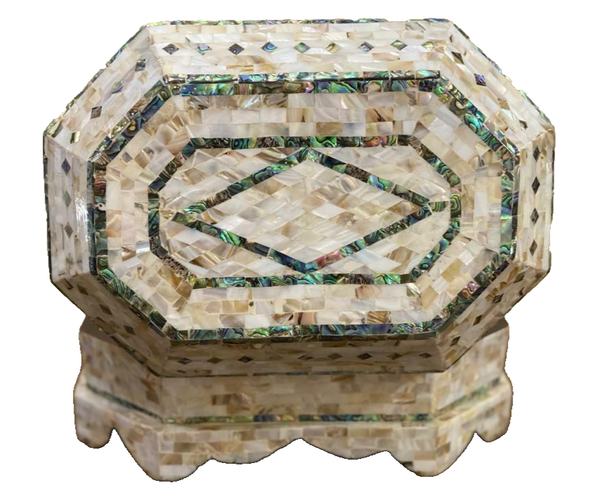 Handmade Wooden Jewelry Box Wood Trinket Storage Wood Box Mother of Pearl Inlay