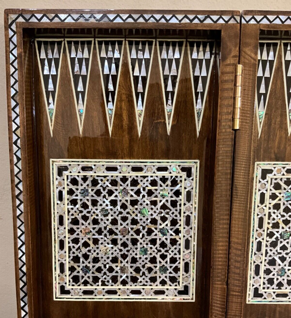Handmade, Wooden Backgammon Board, Wood Chess Board, Mother of Pearl Inlay (20")